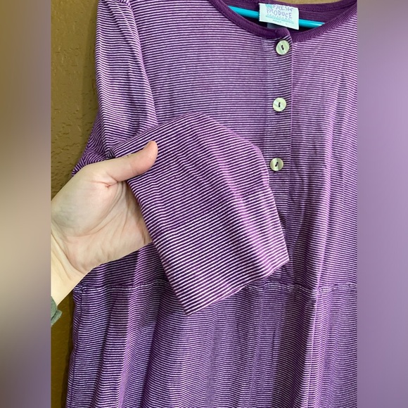 Fresh Produce Vintage Maxi Dress Purple Stripe Size Large Made in USA - Picture 5 of 9
